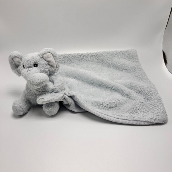 Baby‎ Elephant Blue Lovey Security Rattle Soft Blanket - Picture 1 of 10